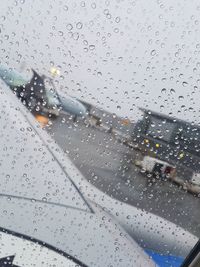 Full frame shot of raindrops on window