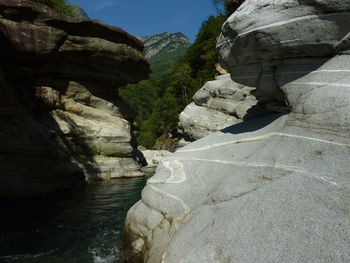 Rock formations in a river