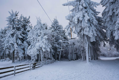 Concept of the relaxing in mountains in winter in snow on the wasserkuppe mountain in hesse germany