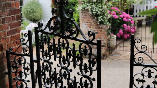 Close-up of metal gate