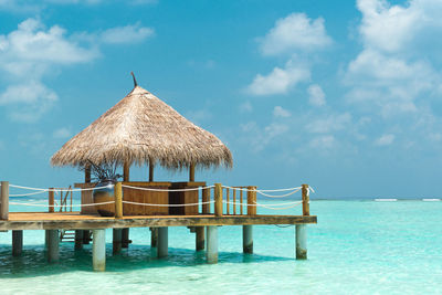 Beach cabana above the ocean