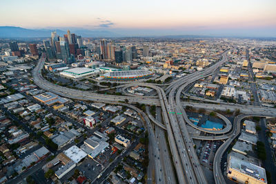 The interchange of los angeles usa during the rush hour