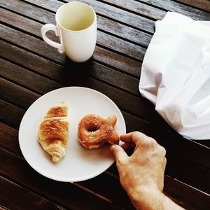 Close-up of coffee cup on table