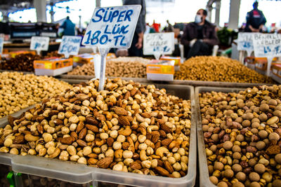 Food for sale at market stall