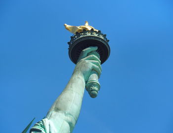 Statue of liberty against clear blue sky