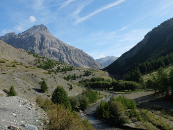 Scenic view of mountains against sky