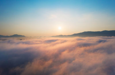 Scenic view of cloudscape against sky during sunset