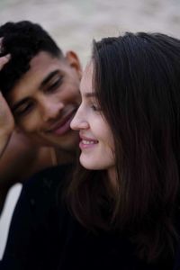 Portrait of young couple smiling 