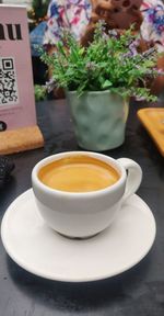 Close-up of coffee on table