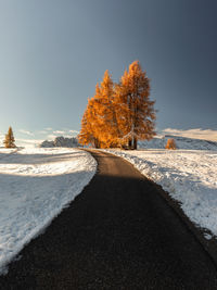 Scenic view of sea against sky during autumn