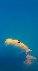 Low angle view of airplane flying in sky