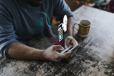 Man reading fake news on social media