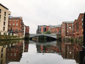 Reflection of buildings in city