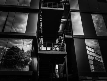 Low angle view of modern building against sky