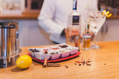 Close up of food on table