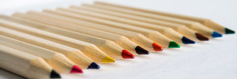 Close-up of colored pencils