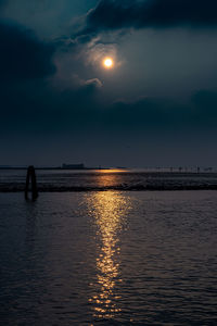 Scenic view of sea against sky at sunset