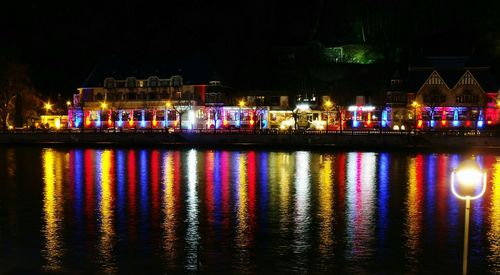 Illuminated city at night