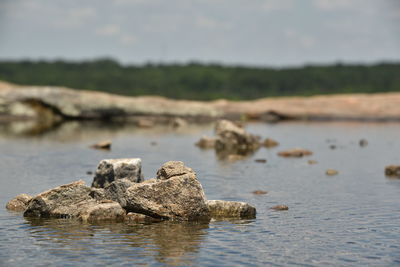 Rocks in sea