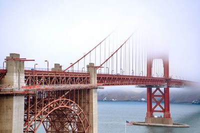 Bridge over river against clear sky