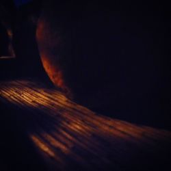 Close-up of illuminated wood at night