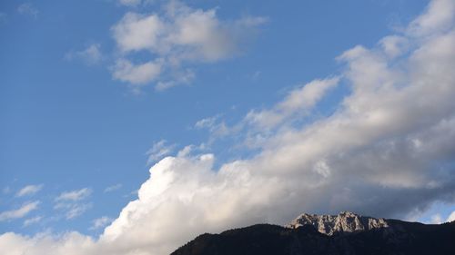 Low angle view of mountain against sky