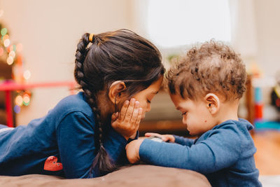 Portrait of mother and son