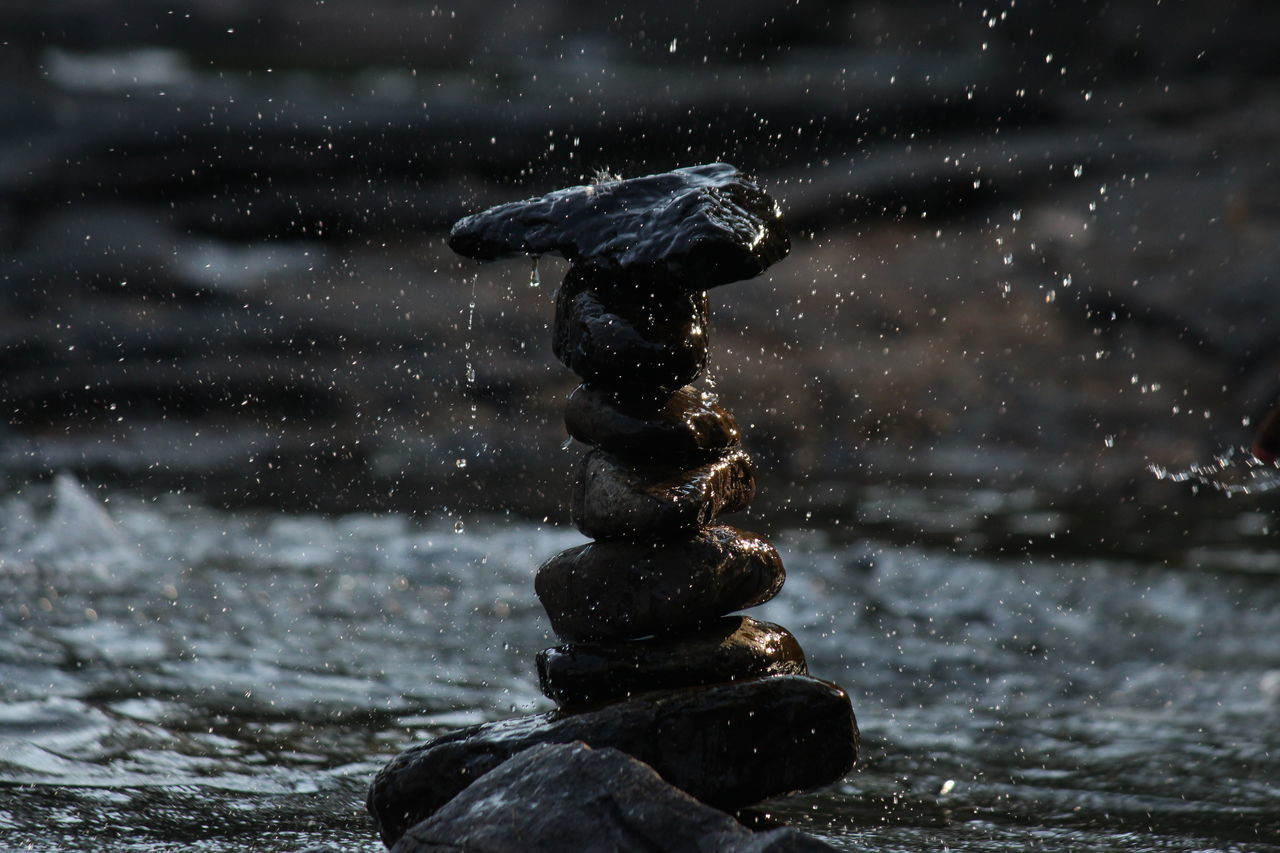 WATER SPLASHING ON ROCKS