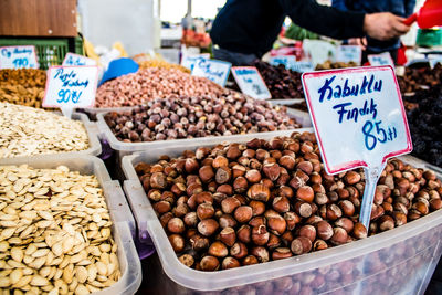 Close-up of food for sale at market stall