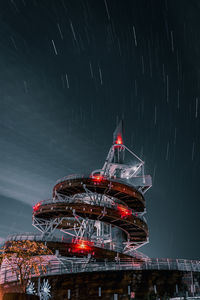 High angle view of illuminated city at night