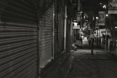 Street lights in illuminated city at night