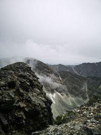 Scenic view of rocky mountains against sky