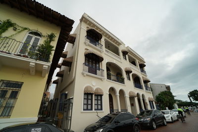 Low angle view of buildings against sky