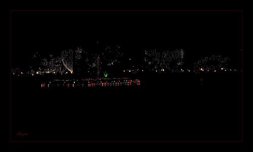 View of illuminated cityscape at night