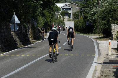 Bicycle on road in city