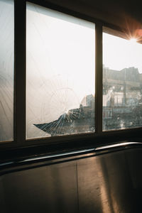 Buildings seen through window