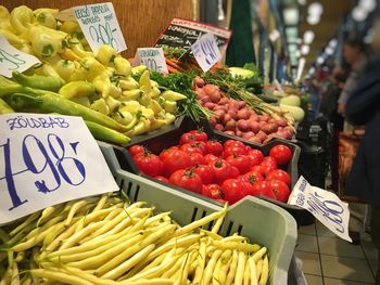 Fruits for sale at market stall