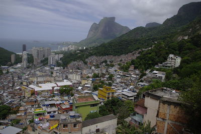 High angle shot of townscape