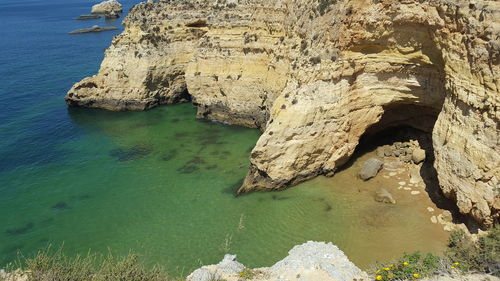 Rock formation in sea