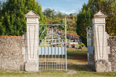 Built structure on field