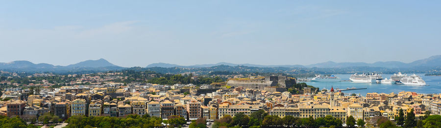 Aerial view of city at waterfront