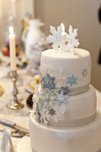 Close-up of cake on table