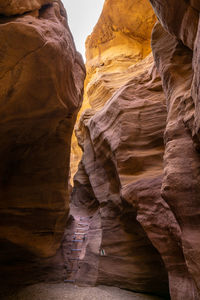 Low angle view of rock formations