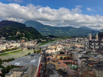 High angle shot of townscape