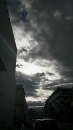 Low angle view of city against sky