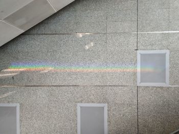 High angle view of rainbow on floor