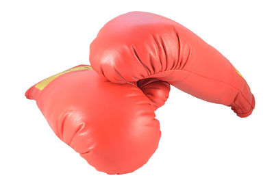 Close-up of pink balloons against white background