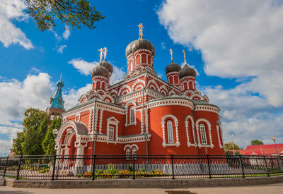 Low angle view of traditional building against sky