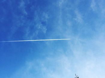 Vapor trail in blue sky