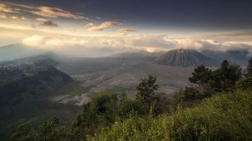 Scenic view of mt. bromo against sky